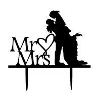 SveBake Wedding Cake Topper Acrylic Bride and Groom--Hug