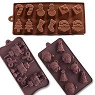DUYI Premium Christmas Chocolate Cake Jelly Ice Silicone Fondant Mold Mould Baking, Set of 3