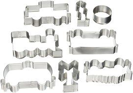 R &amp; M International Best Selling Set of Train Themed Cookie Cutters - Includes Engine, Caboose, 3 Rail Cars and...