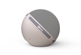 RiiYA Round Glow Portable Wireless Bluetooth 4.1 Speaker with 5 Disco LED Light &amp; Build in Microphone - Beige