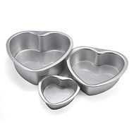 Aluminum Alloy Love Heart Shaped Cake Pan Biscuit Baking Mold 3 Sizes.