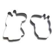 Wocuz 2pcs Peppa Pig Stainless Steel Cookie Fondant Cutter Cake Decorating Tools