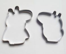 Wocuz 2pcs Peppa Pig Stainless Steel Cookie Fondant Cutter Cake Decorating Tools N2