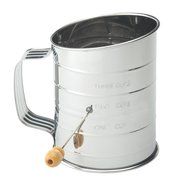 Mrs. Anderson&rsquo;s Baking Hand Crank Flour Icing Sugar Sifter, Stainless Steel, 3-Cup