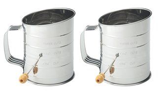 Mrs. Anderson&rsquo;s Baking Hand Crank Flour Icing Sugar Sifter, Stainless Steel, 3-Cup N2
