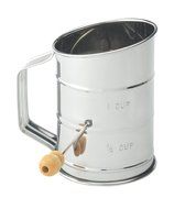 Mrs. Anderson&rsquo;s Baking Hand Crank Flour Icing Sugar Sifter, Stainless Steel, 3-Cup N3