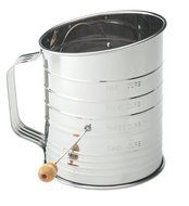 Mrs. Anderson&rsquo;s Baking Hand Crank Flour Icing Sugar Sifter, Stainless Steel, 3-Cup N4