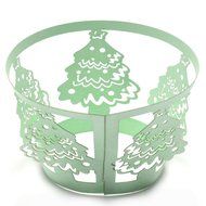 Yoption Christmas Tree Cupcake Wrapper Liner Baking Cup Muffin Case Trays Wedding Birthday Party Decoration (50pcs) N8