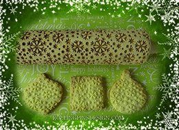 Big Snowflakes engraved rolling pin and cookie cutter