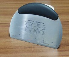 TopEs Stainless Steel Dough Scraper, Pastry Cutter, with Measurement, Grey Color N2