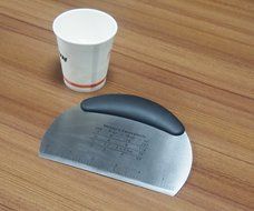 TopEs Stainless Steel Dough Scraper, Pastry Cutter, with Measurement, Grey Color N3