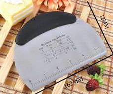 TopEs Stainless Steel Dough Scraper, Pastry Cutter, with Measurement, Grey Color N5
