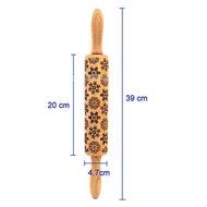 Wood Rolling Pin with Laser Engraved Snowflake Pattern for Embossed Cookies-15.5 inch by GUchina N2