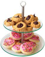 Chef Buddy 2-Tier Round Glass Buffet and Dessert Stand
