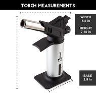Zenware Refillable Professional Culinary Butane Torch Lighter for Cooking Welding Soldering &amp; Brazing - Gray N2