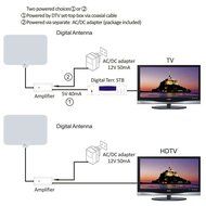 1byone 50 Miles Amplified HDTV Antenna with USB Power Supply and 20 Feet Coaxial Cable - White/Black N4