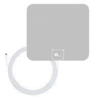 1byone 50 Miles Amplified HDTV Antenna with USB Power Supply and 20 Feet Coaxial Cable - White/Black N16
