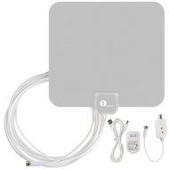 1byone 50 Miles Amplified HDTV Antenna with USB Power Supply and 20 Feet Coaxial Cable - White/Black N23