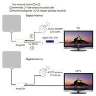 1byone 50 Miles Amplified HDTV Antenna with USB Power Supply and 20 Feet Coaxial Cable - White/Black N26