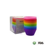 MIREN Reusable and Non-stick Silicone Baking Cups / Cupcake Liners/Muffins Cup Molds in storage Container-24 Pack... N4