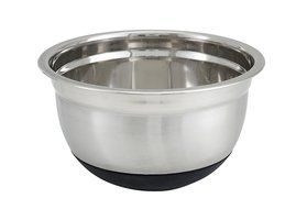 Winco Stainless Steel Mixing Bowls with Non-Slip Silicone Base, 1-1/2, 3, 5 and 8-Quart, Set of 4 N3