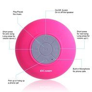 Ecandy Bluetooth Shower Speaker, Water Resistant, Hands Free Portable Speakerphone with Built-in Mic, 6 Hours... N2