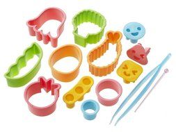 CuteZCute Bento Ham Cheese Carrot Cutter, 14-Piece, Fun Shapes