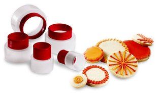 Cuisipro Snap Fit Cookie Cutters Set of 5, Round Shapes N4