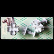 Generic 3Pcs/Set 4 Petals Heart Shape Flower Cutter Fondant Cake Sugarcraft Decorating Plunger Tools (White) N3