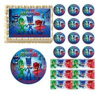 PJ MASKS Edible Cake Topper Image Frosting Sheet Cake Cupcakes Decoration NEW (quarter sheet(7.5x10))