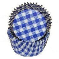 Oasis Supply Baking Cups, Mini 100-Count, Blue Gingham