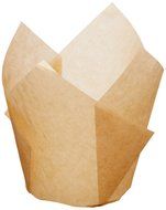 Hoffmaster 611120 Tulip Cup Cupcake Wrapper/Baking Cup, 2&quot; Diameter x 3-1/2&quot; Height, Small, Natural (4 Packs of...