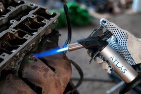 Culinary Micro Butane Torch for Creme Brulee &#1057;ooking ATLAS(TM) - Soldering Welding Brazing - Silver