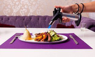 Culinary Micro Butane Torch for Creme Brulee &#1057;ooking ATLAS(TM) - Soldering Welding Brazing - Silver N7
