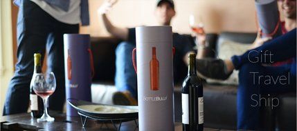 BottleBully Wine &amp; Spirit Reusable Break Proof Bottle Protector (Blue) N8