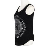 AIMTOPPY New Sexy Women Sun Printed Blouse Sleeveless Vest Tee Shirt Blouse Casual Tank Tops (XL, Black) N2