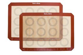 Basic &amp; Home Non-Stick Silicone Baking Mats with Measurements for Cookie sheets, 2 Pack N3