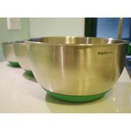 BrightSpring Mixing Bowls - 3-piece Stainless Steel Set - Rubber Bottom, Measurements, Handle &amp; Spout - Recipe... N9