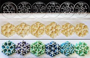 Snowflakes Two 6 Disk Set for Cookie Presses (SIZE M disks for presses that came with METAL disks)