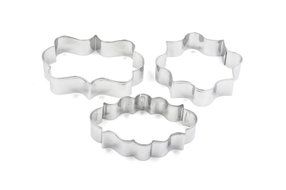 You&amp;Xi Plaque Frame, Square Frame Plaque, Fancy Oval Set of 3 Cookie Cutters Mold