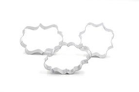 You&amp;Xi Plaque Frame, Square Frame Plaque, Fancy Oval Set of 3 Cookie Cutters Mold N2