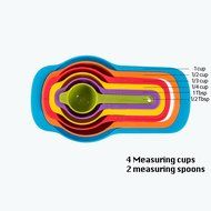Kitchen Winners 10 Piece Compact Mixing Bowls, Food Prep and Measuring Nesting Set, Multi-Color N2
