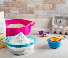 Kitchen Winners 10 Piece Compact Mixing Bowls, Food Prep and Measuring Nesting Set, Multi-Color N9