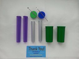 10 Pc Set- 2 each Pop Top Doob Tube, King Jay Tube, 13 Dram Pop top Container, 5ml Silicone Jar + SS Tool N2