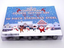 Christmas Cookie Cutter Set - 10 Piece Stainless Steel