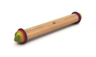 Joseph Joseph 20085 Adjustable Rolling Pin Removable Rings Beech Wood Classic for Baking Dough Pizza Pie Cookies...