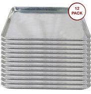 Tiger Chef Full Size Aluminum Sheet Pan - Commercial Bakery Equipment Cake Pans - NSF Approved 1 Dozen (12, 18...