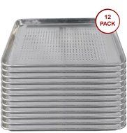 Tiger Chef Full Size Aluminum Sheet Pan - Commercial Bakery Equipment Cake Pans - NSF Approved 1 Dozen (12, 18... N5