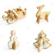 [Modern Design]3D Christmas Scenario Cookie Cutter Set 8-Piece Stainless Steel N6