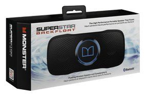 Monster SuperStar BackFloat High Definition Bluetooth Waterproof Floating Speaker - Black and Light Blue N7